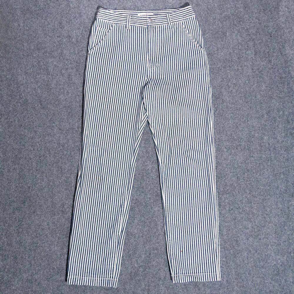 Alex Mill Sullivan Railroad Hickory Striped Straight Leg Jeans Blue Women's 6